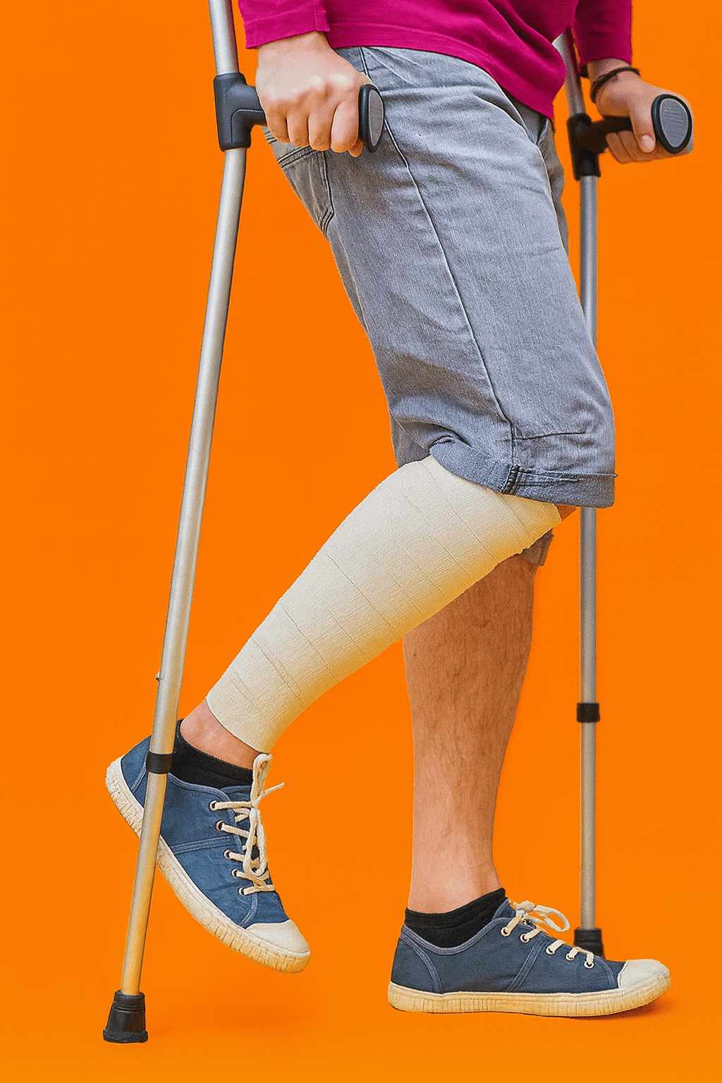 Broken Bone Injury Lawyer Connecticut helping an accident victim with a leg fracture and cast